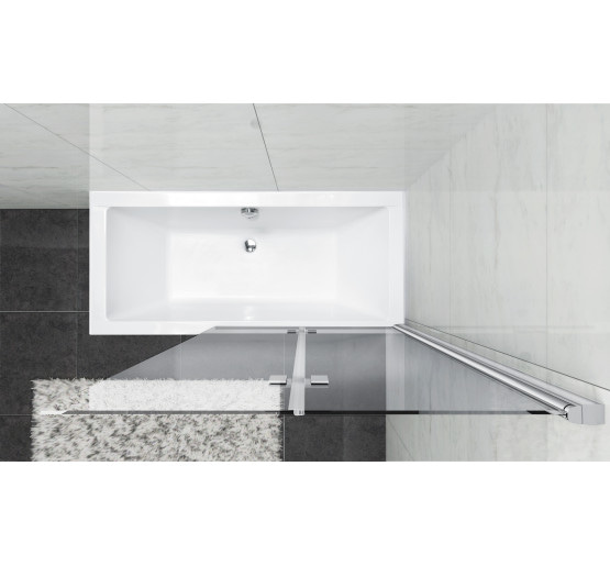 Штора для ванны Besco Prestigio 80x150 прозрачное стекло 