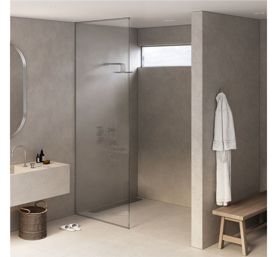 Скляна бездверна перегородка для душу SDG BOND 80x160 см прозоре скло 8мм, профіль хром (індивідуальні розміри та кольори під замовлення)