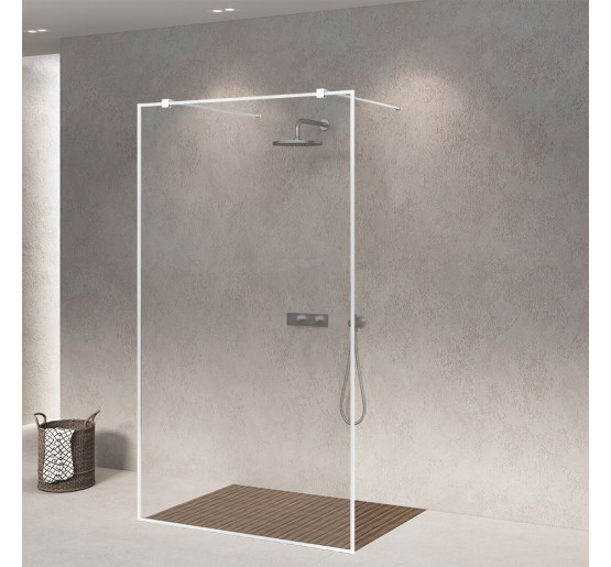 Скляна бездверна перегородка для душу SDG VIRGINIA 60x120 см прозоре скло 8мм, профіль хром (індивідуальні розміри та кольори під замовлення)