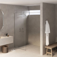 Скляна бездверна перегородка для душу SDG VOLIO 80x140 см прозоре скло 8мм, профіль хром (індивідуальні розміри та кольори під замовлення) Скляна бездверна перегородка для душу SDG VOLIO 80x140 см прозоре скло 8мм, профіль хром (індивідуальні розміри та кольори під замовлення)