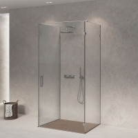 Скляна душова кабіна SDG MARVELL 80x80 см прозоре скло 8мм, профіль хром (індивідуальні розміри та кольори під замовлення)