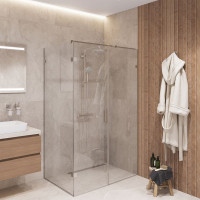 Скляна душова кабіна SDG WELSFORD 90x80 см прозоре скло 8мм, профіль хром (індивідуальні розміри та кольори під замовлення)