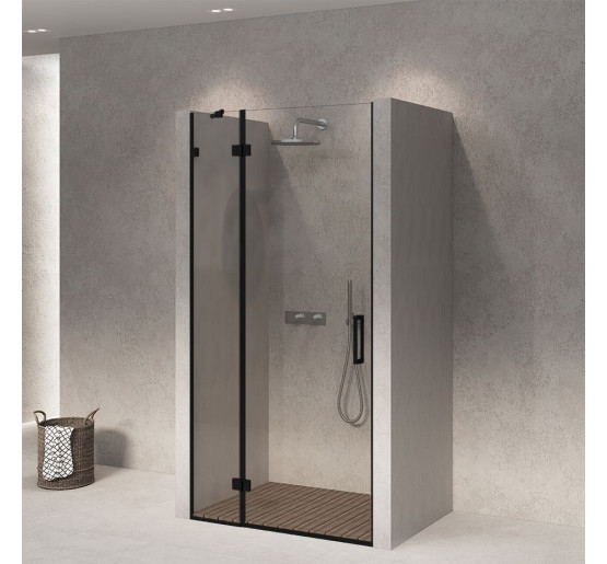 Стеклянная дверь для душа SDG FORCE 90x200 см прозрачное стекло 8мм, профиль хром (индивидуальные размеры и цвета под заказ)