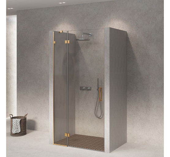 Стеклянная дверь для душа SDG FORCE 90x200 см прозрачное стекло 8мм, профиль хром (индивидуальные размеры и цвета под заказ)