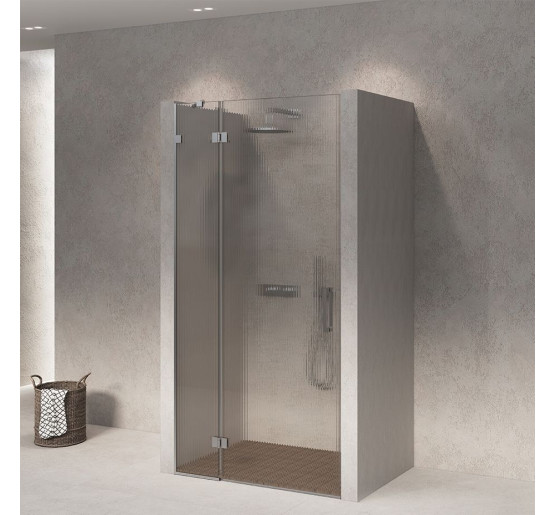 Стеклянная дверь для душа SDG FORCE 90x200 см прозрачное стекло 8мм, профиль хром (индивидуальные размеры и цвета под заказ)