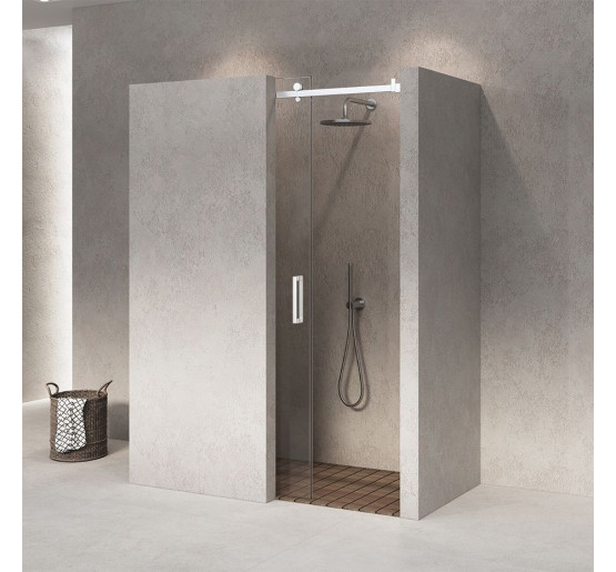 Стеклянная раздвижная дверь для душа SDG ABER 70x200 см прозрачное стекло 8мм, профиль хром (индивидуальные размеры и цвета под заказ)