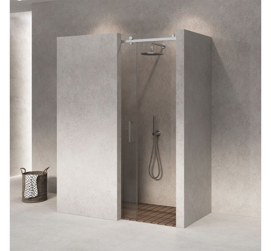 Стеклянная раздвижная дверь для душа SDG ABER 70x200 см прозрачное стекло 8мм, профиль хром (индивидуальные размеры и цвета под заказ)