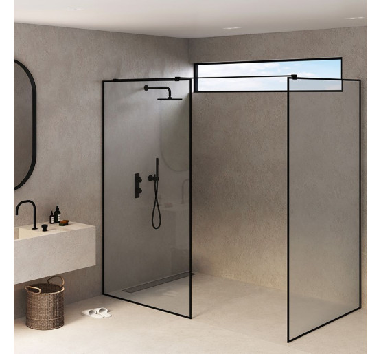 Душова кабіна з вільним входом SDG BONITA 110x80 см прозоре скло 8мм, профіль хром (індивідуальні розміри та кольори під замовлення)