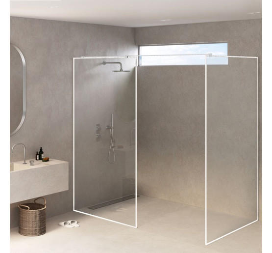 Душова кабіна з вільним входом SDG BONITA 110x80 см прозоре скло 8мм, профіль хром (індивідуальні розміри та кольори під замовлення)