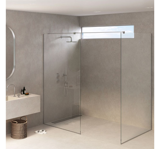 Душова кабіна з вільним входом SDG BONITA 110x80 см прозоре скло 8мм, профіль хром (індивідуальні розміри та кольори під замовлення)