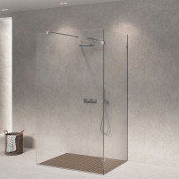 Душова кабіна з вільним входом SDG DELLA 80x100 см прозоре скло 8мм, профіль хром (індивідуальні розміри та кольори під замовлення)