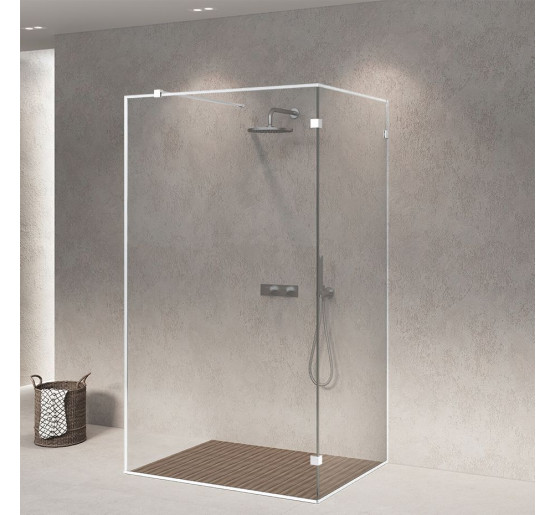 Душова кабіна з вільним входом SDG DELLA 80x100 см прозоре скло 8мм, профіль хром (індивідуальні розміри та кольори під замовлення)