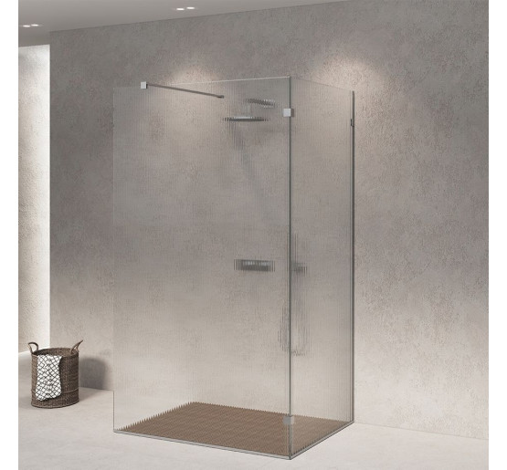 Душова кабіна з вільним входом SDG DELLA 80x100 см прозоре скло 8мм, профіль хром (індивідуальні розміри та кольори під замовлення)