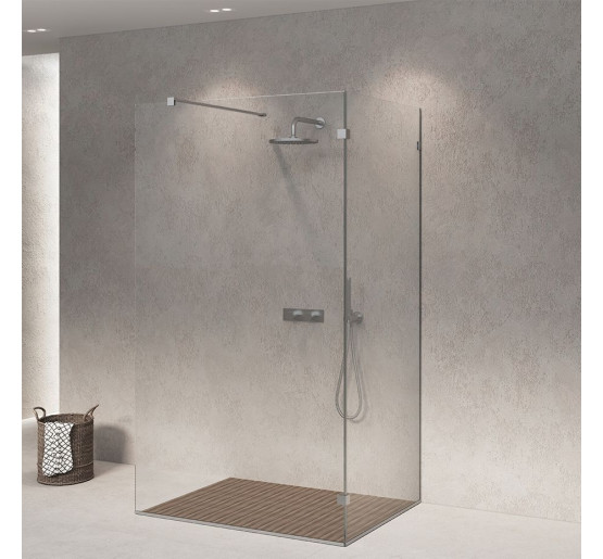 Душова кабіна з вільним входом SDG DELLA 80x100 см прозоре скло 8мм, профіль хром (індивідуальні розміри та кольори під замовлення)