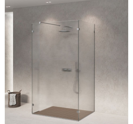 Душова кабіна з вільним входом SDG VENTAS 100x80 см прозоре скло 8мм, профіль хром (індивідуальні розміри та кольори під замовлення)