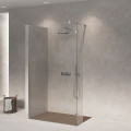 Скляна бездверна перегородка для душу SDG HELEN 80x60 см прозоре скло 8мм, профіль хром (індивідуальні розміри та кольори під замовлення)