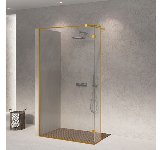 Скляна бездверна перегородка для душу SDG HELEN 80x60 см прозоре скло 8мм, профіль хром (індивідуальні розміри та кольори під замовлення)