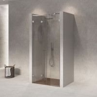 Скляні складні двері для душу SDG SMITH 90x200 см прозоре скло 8мм, профіль хром (індивідуальні розміри та кольори під замовлення)