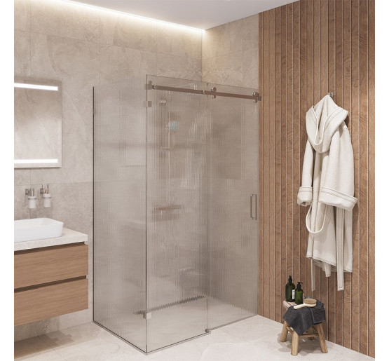 Скляна душова кабіна SDG CALEDONIA 120x80 см прозоре скло 8мм, профіль хром (індивідуальні розміри та кольори під замовлення)