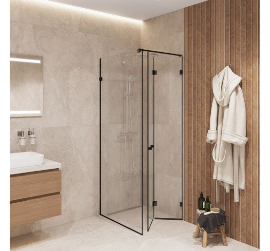 Скляна душова кабіна SDG DETIAN 80x80 см прозоре скло 8мм, профіль хром (індивідуальні розміри та кольори під замовлення)