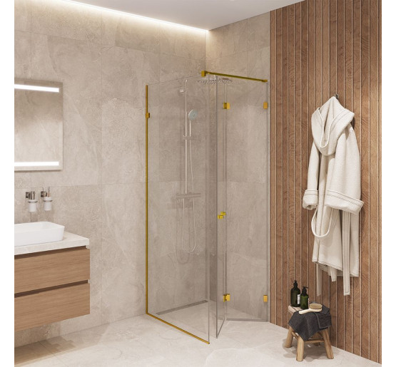 Скляна душова кабіна SDG DETIAN 80x80 см прозоре скло 8мм, профіль хром (індивідуальні розміри та кольори під замовлення)