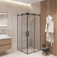 Скляна душова кабіна SDG DETTIFOSS 100x100 см прозоре скло 8мм, профіль хром (індивідуальні розміри та кольори під замовлення)
