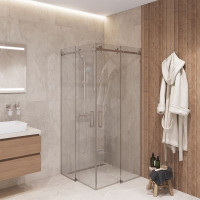 Скляна душова кабіна SDG DETTIFOSS 100x100 см прозоре скло 8мм, профіль хром (індивідуальні розміри та кольори під замовлення)