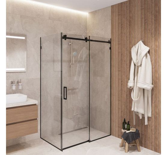 Скляна душова кабіна SDG GRAND 120x80 см прозоре скло 8мм, профіль хром (індивідуальні розміри та кольори під замовлення)