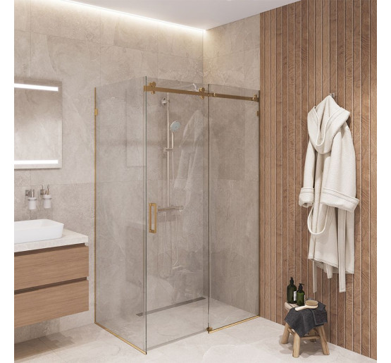 Скляна душова кабіна SDG GRAND 120x80 см прозоре скло 8мм, профіль хром (індивідуальні розміри та кольори під замовлення)