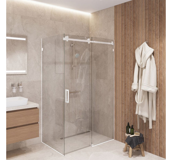 Скляна душова кабіна SDG GRAND 120x80 см прозоре скло 8мм, профіль хром (індивідуальні розміри та кольори під замовлення)