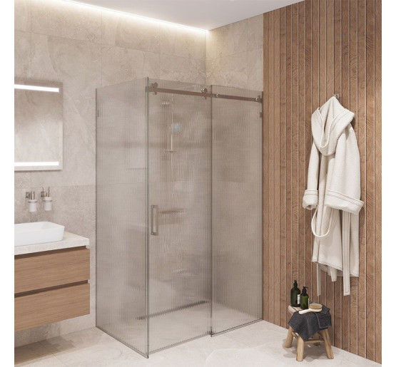 Скляна душова кабіна SDG GRAND 120x80 см прозоре скло 8мм, профіль хром (індивідуальні розміри та кольори під замовлення)