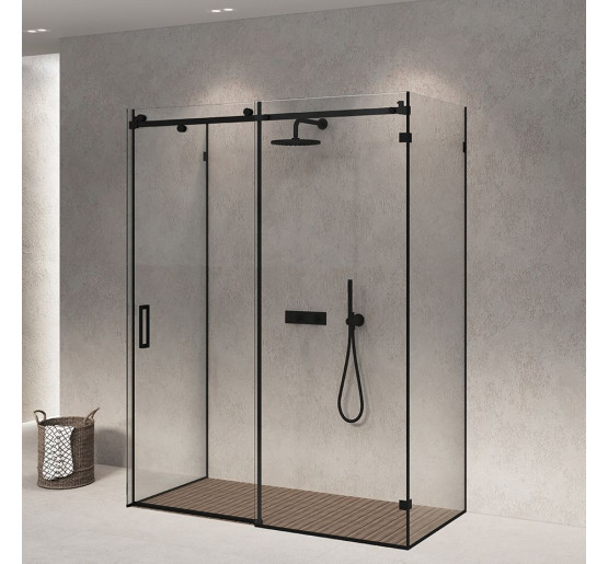 Скляна душова кабіна SDG MARMORE 120x80 см прозоре скло 8мм, профіль хром (індивідуальні розміри та кольори під замовлення)