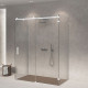 Скляна душова кабіна SDG MARMORE 120x80 см прозоре скло 8мм, профіль хром (індивідуальні розміри та кольори під замовлення)