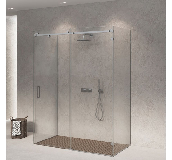 Скляна душова кабіна SDG MARMORE 120x80 см прозоре скло 8мм, профіль хром (індивідуальні розміри та кольори під замовлення)