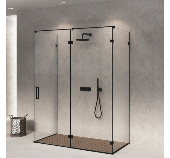 Скляна душова кабіна SDG TINAGO 90x80 см прозоре скло 8мм, профіль хром (індивідуальні розміри та кольори під замовлення)