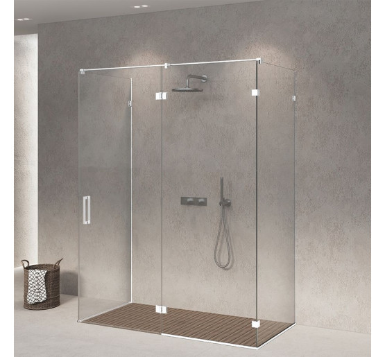 Скляна душова кабіна SDG TINAGO 90x80 см прозоре скло 8мм, профіль хром (індивідуальні розміри та кольори під замовлення)