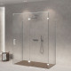 Скляна душова кабіна SDG TINAGO 90x80 см прозоре скло 8мм, профіль хром (індивідуальні розміри та кольори під замовлення)