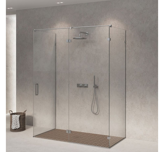 Скляна душова кабіна SDG TINAGO 90x80 см прозоре скло 8мм, профіль хром (індивідуальні розміри та кольори під замовлення)