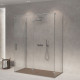 Скляна душова кабіна SDG TINAGO 90x80 см прозоре скло 8мм, профіль хром (індивідуальні розміри та кольори під замовлення)
