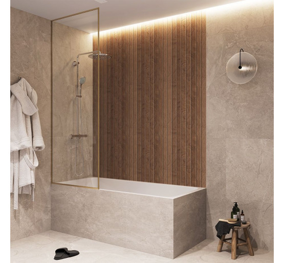 Скляна шторка для ванної SDG DAVIS 80x170 см прозоре скло 8мм, профіль хром (індивідуальні розміри та кольори під замовлення)