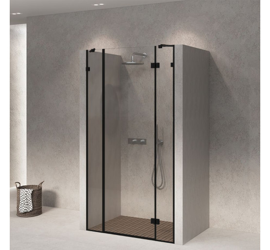 Скляні двері для душу SDG ANGEL 110x200 см прозоре скло 8мм, профіль хром (індивідуальні розміри та кольори під замовлення)