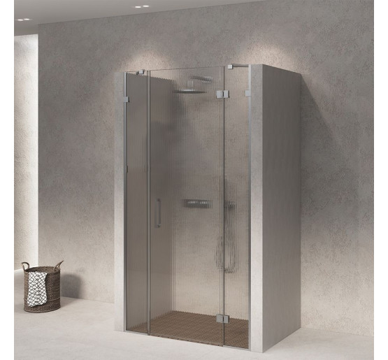 Скляні двері для душу SDG ANGEL 110x200 см прозоре скло 8мм, профіль хром (індивідуальні розміри та кольори під замовлення)