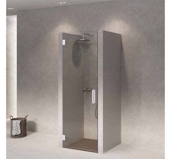 Стеклянная дверь для душа SDG PRINCESS 80x200 см прозрачное стекло 8мм, профиль хром (индивидуальные размеры и цвета под заказ)