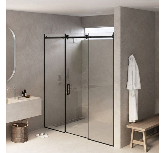 Скляні двері для душу SDG STILL 145x200 см прозоре скло 8мм, профіль хром (індивідуальні розміри та кольори під замовлення)