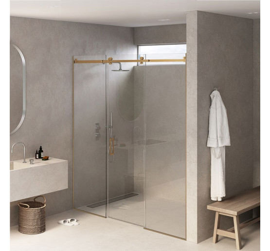Скляні двері для душу SDG STILL 145x200 см прозоре скло 8мм, профіль хром (індивідуальні розміри та кольори під замовлення)