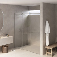 Скляні двері для душу SDG STILL 145x200 см прозоре скло 8мм, профіль хром (індивідуальні розміри та кольори під замовлення)