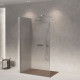 Скляна бездверна перегородка для душу SDG FALLS 80x140 см прозоре скло 8мм, профіль хром (індивідуальні розміри та кольори під замовлення)
