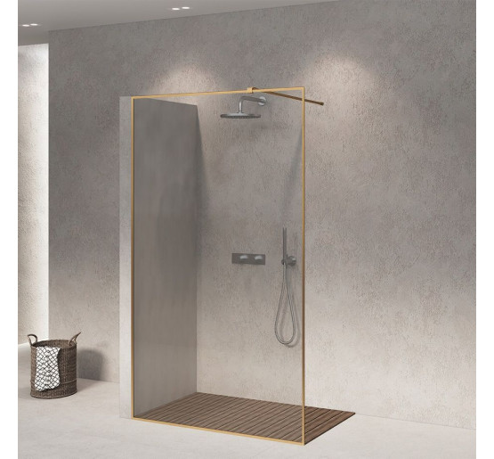Скляна бездверна перегородка для душу SDG FALLS 80x140 см прозоре скло 8мм, профіль хром (індивідуальні розміри та кольори під замовлення)