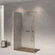 Скляна бездверна перегородка для душу SDG FALLS 80x140 см прозоре скло 8мм, профіль хром (індивідуальні розміри та кольори під замовлення)