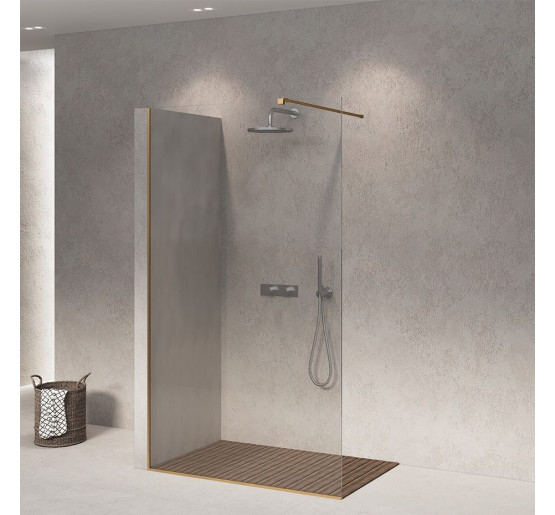 Скляна бездверна перегородка для душу SDG FALLS 80x140 см прозоре скло 8мм, профіль хром (індивідуальні розміри та кольори під замовлення)